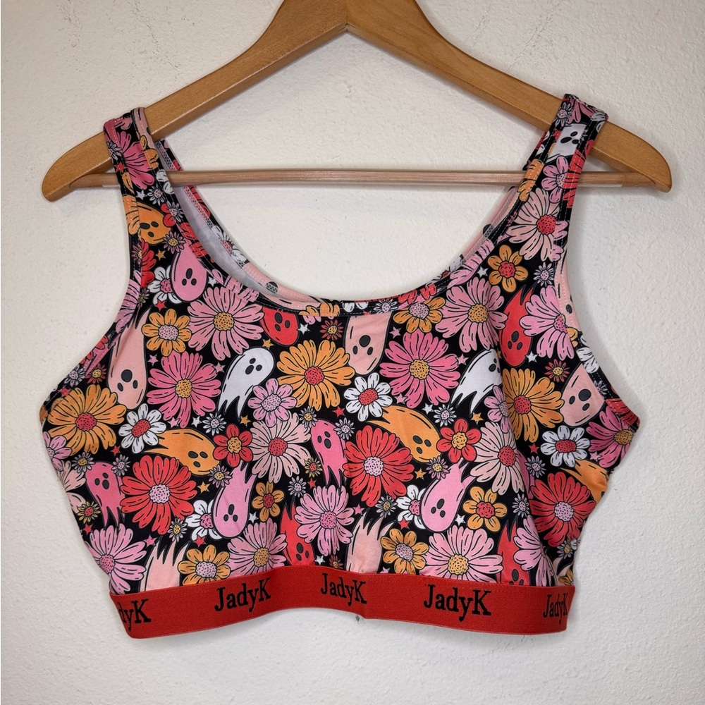 Women's Halloween Floral and Ghost Print Bra